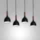 Hanglamp aan een koord NOAK WOOD 4xE27/60W/230V zwart/donker hout