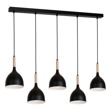 Hanglamp aan een koord NOAK WOOD 5xE27/60W/230V