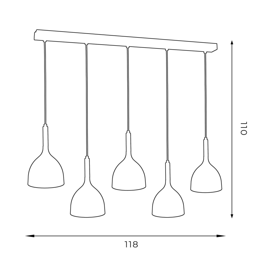 Hanglamp aan een koord NOAK WOOD 5xE27/60W/230V