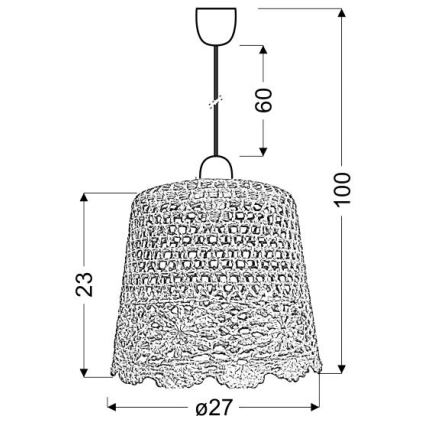 Hanglamp aan een koord NONNA 1xE27/60W/230V oranje