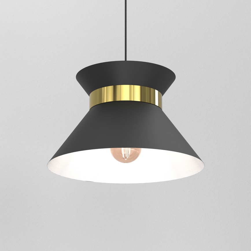 Hanglamp aan een koord NORGE 1xE27/15W/230V zwart/goud