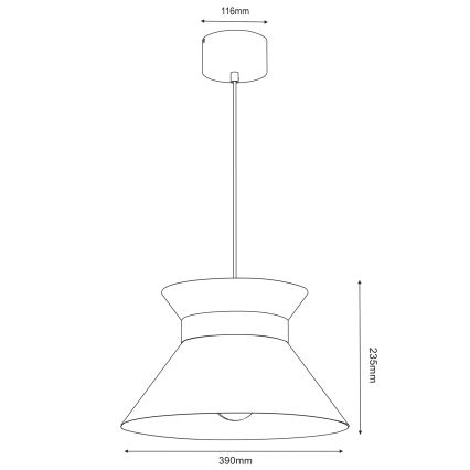 Hanglamp aan een koord NORGE 1xE27/15W/230V zwart/goud