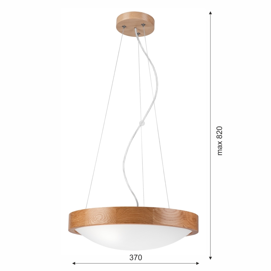 Hanglamp aan een koord OAK SLIM 2xE27/60W/230V ø 37 cm eiken