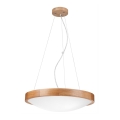 Hanglamp aan een koord OAK SLIM 3xE27/60W/230V ø 47 cm eiken