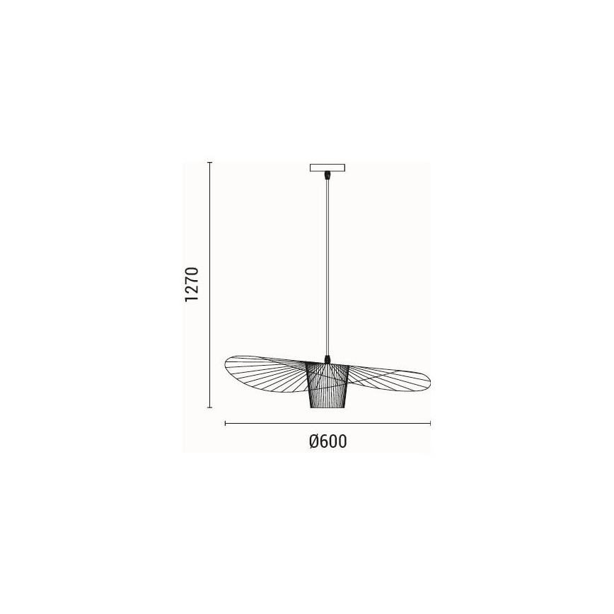 Hanglamp aan een koord OGGI 1xE27/40W/230V diameter 60 cm zwart