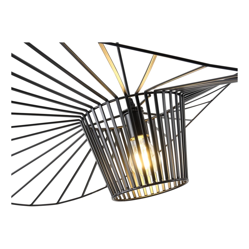 Hanglamp aan een koord OGGI 1xE27/40W/230V diameter 80 cm zwart