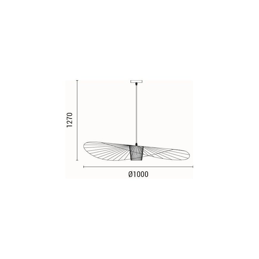 Hanglamp aan een koord OGGI 1xE27/40W/230V diameter 100 cm zwart