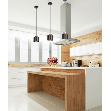 Hanglamp aan een koord OLENA 1xE27/60W/230V zwart