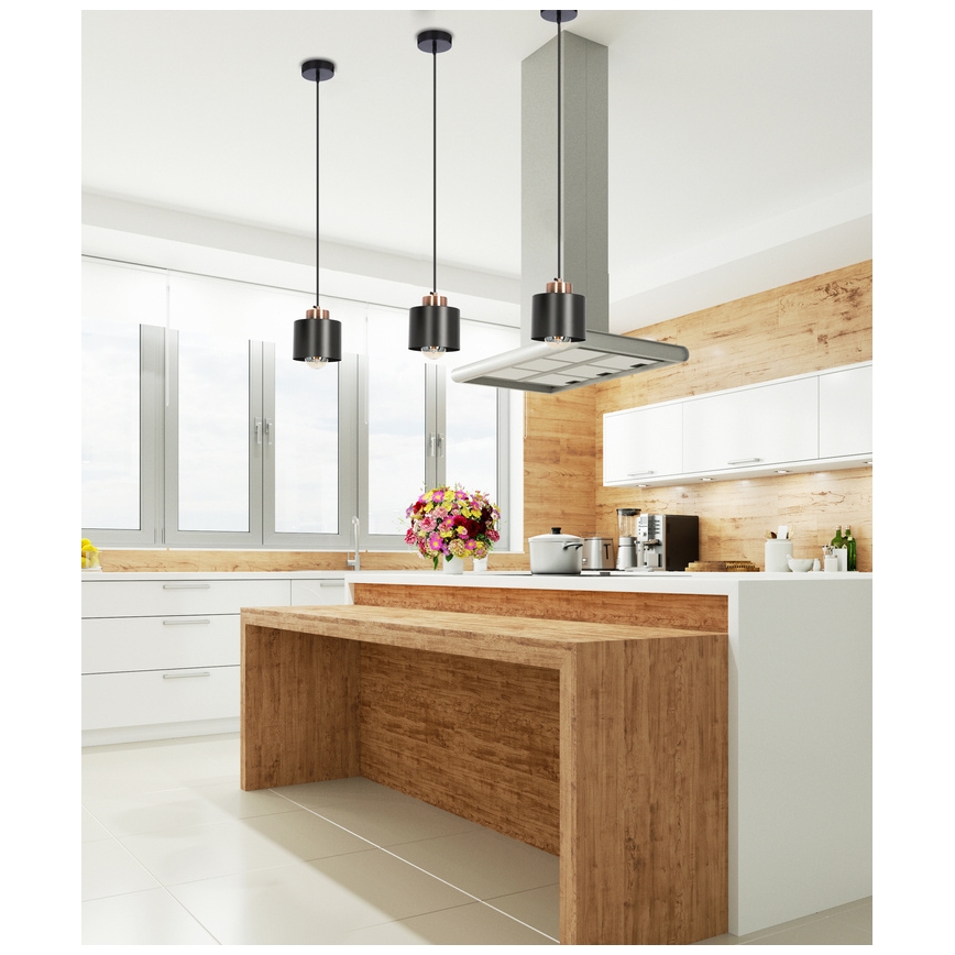 Hanglamp aan een koord OLENA 1xE27/60W/230V zwart