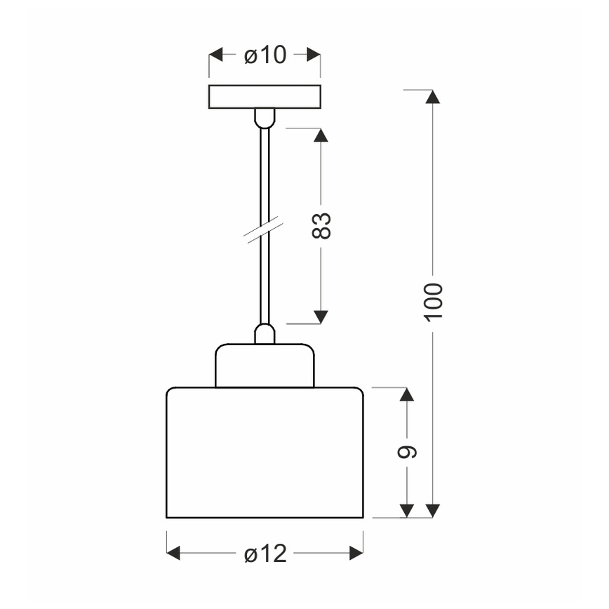 Hanglamp aan een koord OLENA 1xE27/60W/230V zwart
