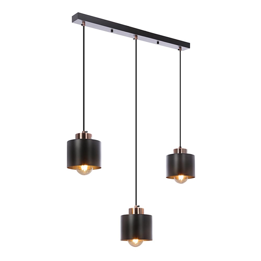 Hanglamp aan een koord OLENA 3xE27/60W/230V zwart