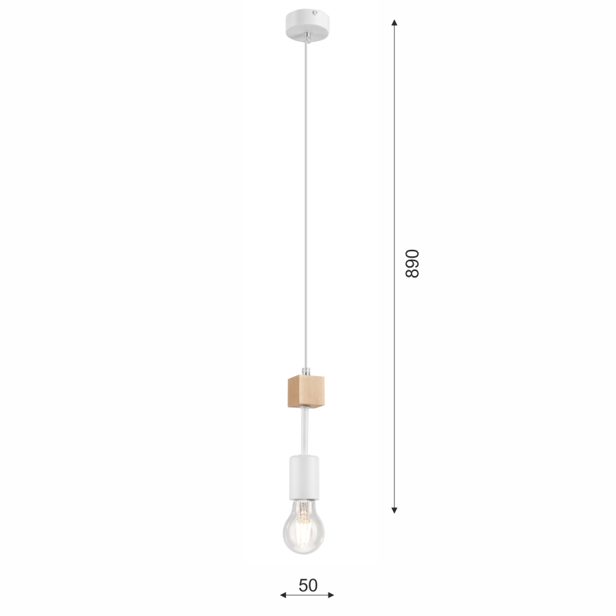 Hanglamp aan een koord ORAZIO 1xE27/60W/230V beuken