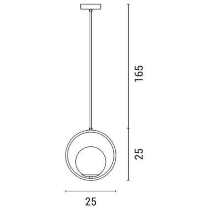 Hanglamp aan een koord ORBA 1xE27/15W/230V messing