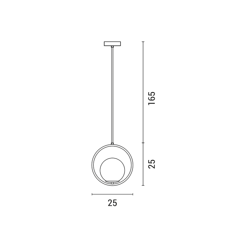 Hanglamp aan een koord ORBA 1xE27/15W/230V messing