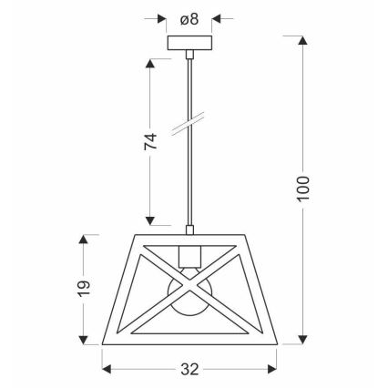 Hanglamp aan een koord ORIGAMI 1xE27/40W/230V