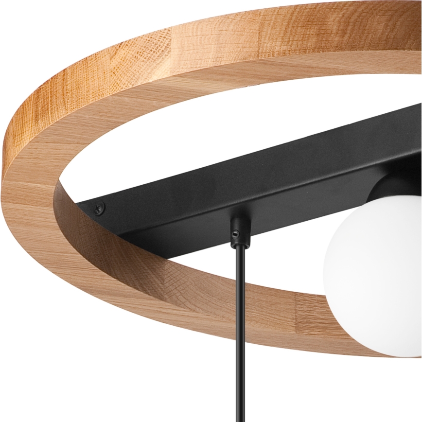 Hanglamp aan een koord OTIS 2xG9/5W/230V + 2xE27/15W/230V eiken
