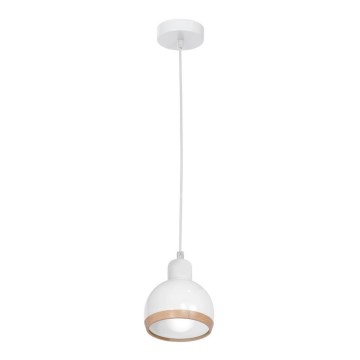 Hanglamp aan een koord OVAL 1xE27/60W/230V wit