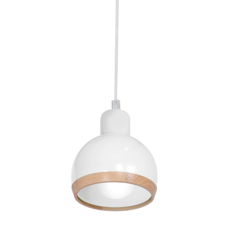 Hanglamp aan een koord OVAL 1xE27/60W/230V wit