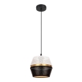 Hanglamp aan een koord PARIJS 1xE27/60W/230V wit/zwart/goud