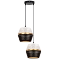 Hanglamp aan een koord PARIJS 2xE27/60W/230V wit/zwart/goud