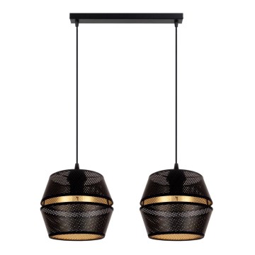 Hanglamp aan een koord PARIJS 2xE27/60W/230V zwart/goud