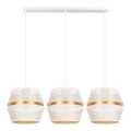 Hanglamp aan een koord PARIJS 3xE27/60W/230V wit/goud