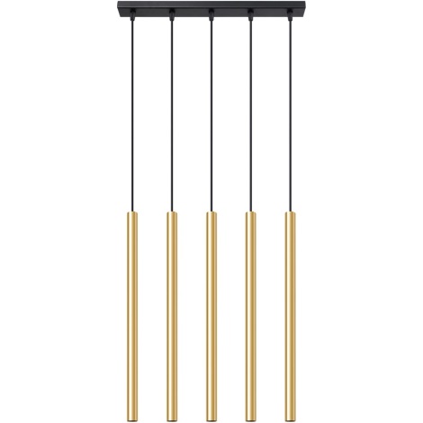 Hanglamp aan een koord PASTELO 5xG9/8W/230V goud