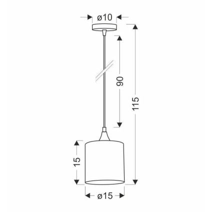 Hanglamp aan een koord PATTI 1xE27/60W/230V diameter 15 cm groen