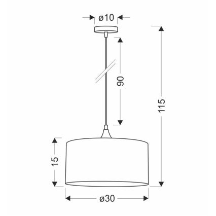 Hanglamp aan een koord PATTI 1xE27/60W/230V diameter 30 cm groen