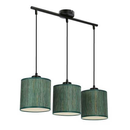 Hanglamp aan een koord PATTI 3xE27/60W/230V groen