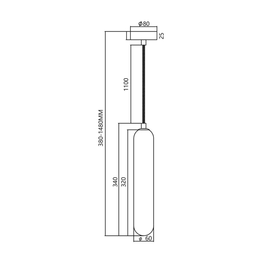 Hanglamp aan een koord PAX 1xG9/9W/230V zwart