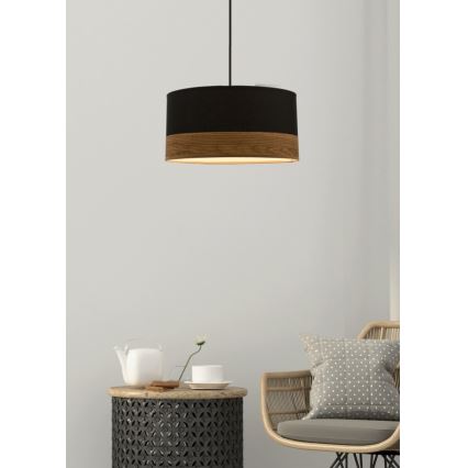 Hanglamp aan een koord PORTO 1xE27/60W/230V zwart/bruin