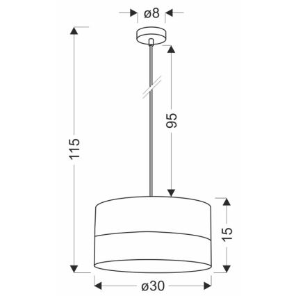 Hanglamp aan een koord PORTO 1xE27/60W/230V zwart/bruin