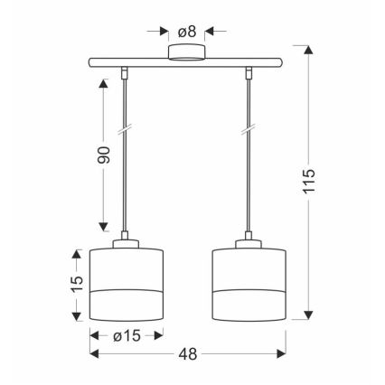 Hanglamp aan een koord PORTO 2xE27/60W/230V zwart/bruin