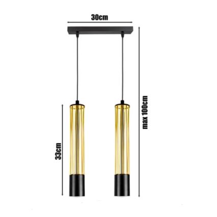 Hanglamp aan een koord PRESCOT 2xGU10/40W/230V goud