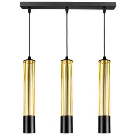 Hanglamp aan een koord PRESCOT 3xGU10/40W/230V goud