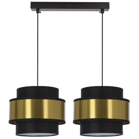 Hanglamp aan een koord PRESTIGE 2xE27/40W/230V goud/zwart