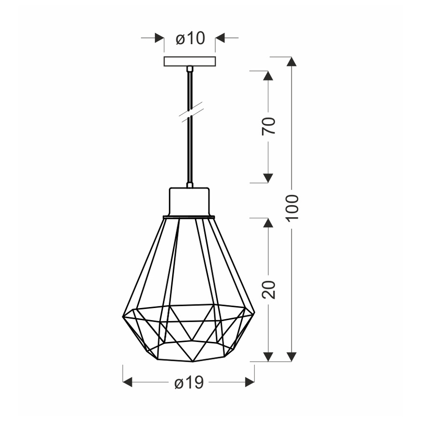 Hanglamp aan een koord PRIMO 1xE27/60W/230V
