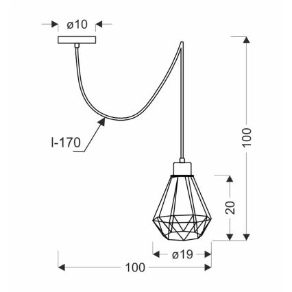 Hanglamp aan een koord PRIMO 1xE27/60W/230V spin
