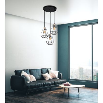 Hanglamp aan een koord PRIMO 3xE27/60W/230V