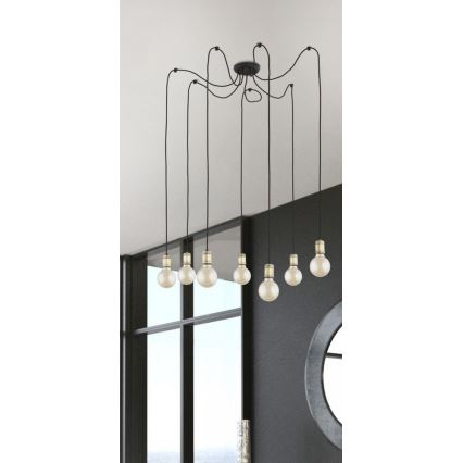 Hanglamp aan een koord QUALLE 5xE27/60W/230V spin