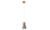 Hanglamp aan een koord QUBIC 1xE27/60W/230V beton/hout grijs