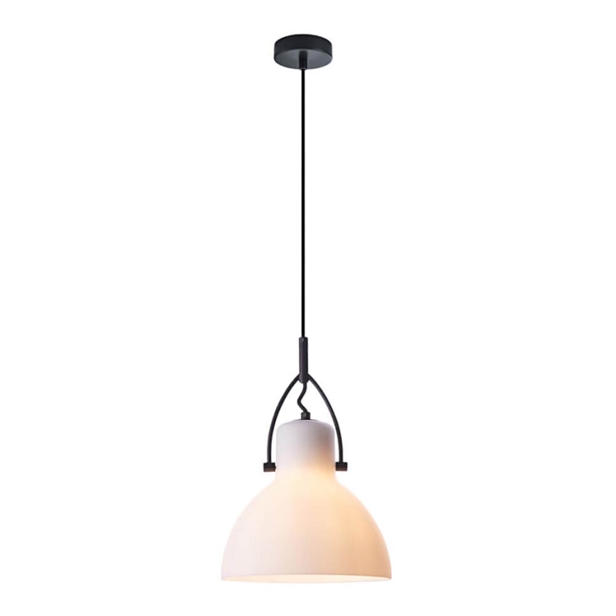 Hanglamp aan een koord RACK 1xE27/11W/230V wit/zwart