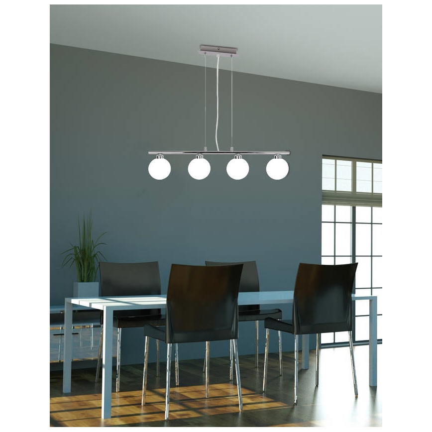 Hanglamp aan een koord RAISA 4xG9/40W/230V glanzend chroom