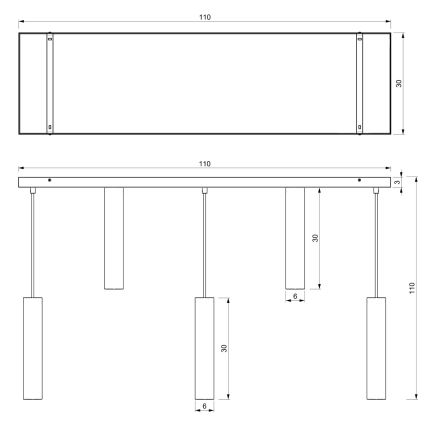 Hanglamp aan een koord RAITO 8xGU10/8W/230V messing