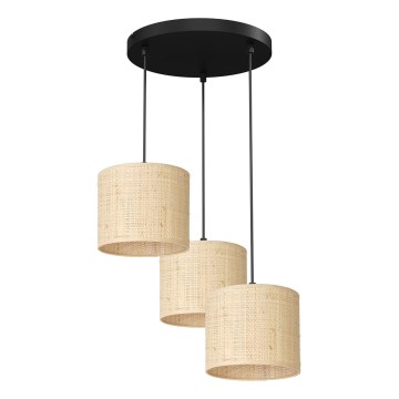 Hanglamp aan een koord RATTAN 3xE27/60W/230V rotan