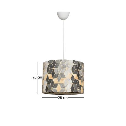 Hanglamp aan een koord RAYE 1xE27/60W/230V grijs/goud