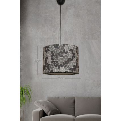 Hanglamp aan een koord RAYE 1xE27/60W/230V zwart/grijs