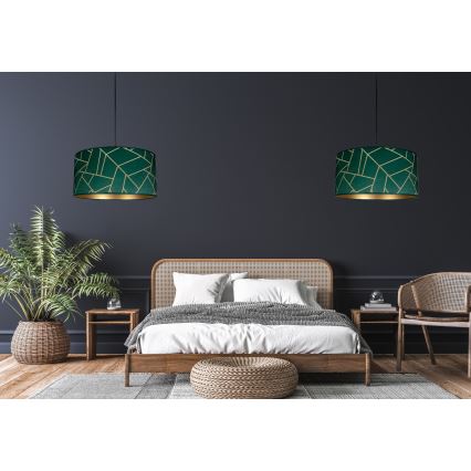 Hanglamp aan een koord RELLA 1xE27/60W/230V groen/goud