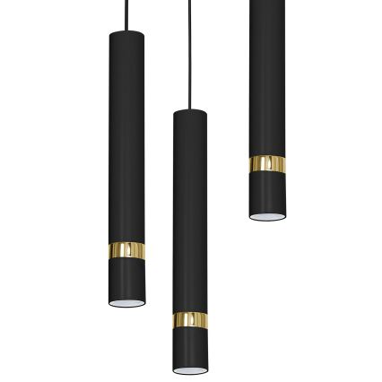 Hanglamp aan een koord RENO 3xGU10/8W/230V zwart/goud